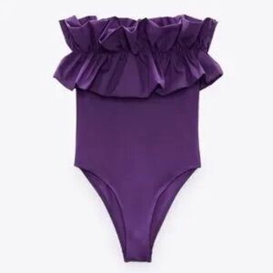 Zara Purple One Piece Swimsuit